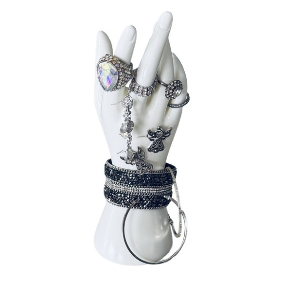 Rhinestone Silver Tone 53 Pieces Vtge to Now Necklaces Bracelets Earrings Broch - Picture 7 of 16